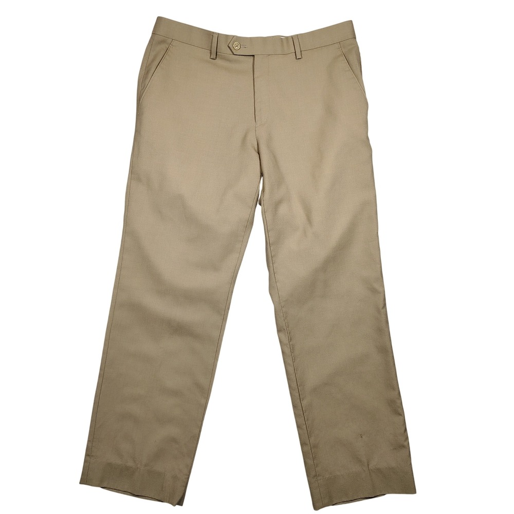 Lauren Ralph Lauren Dress Pants Mens 33x27 Tan Slim Fit Solid 100% Wool
